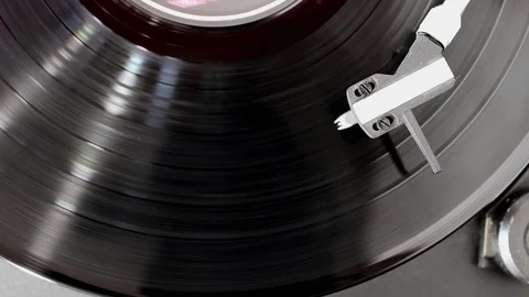 Analog disc player with long-playing disc Stock Footage 103809748