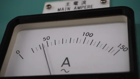 Analog electric current meter Showing. Stock Footage 104612994