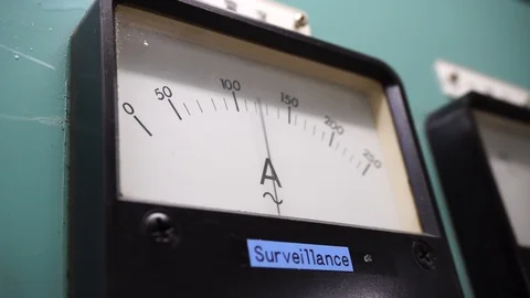 Analog electric current meter Showing Stock Footage 104613024