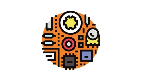Analog electronics color icon animation Stock Footage 326106264