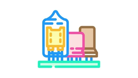 Analog electronics color icon animation Stock Footage 327267433