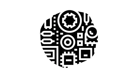 Analog electronics glyph icon animation Stock Footage 326153103