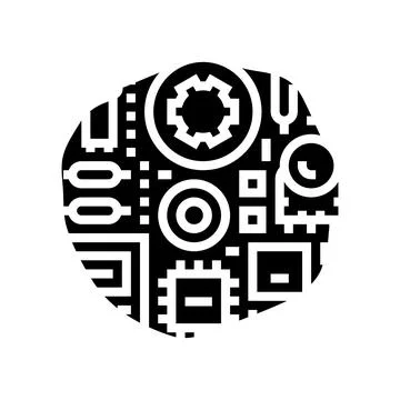 Analog electronics glyph icon vector illustration Illustrazione stock
