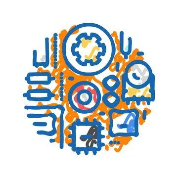 Analog electronics icon doodle illustration Stock Illustration