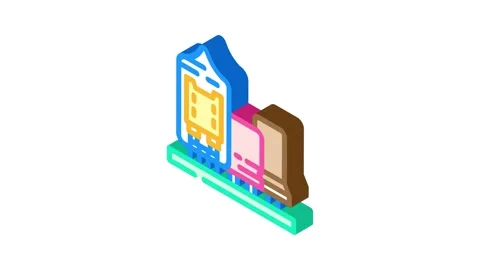 Analog electronics isometric icon animation Stock Footage 327290568