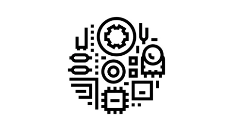 Analog electronics line icon animation Stock Footage 326132247