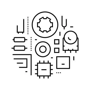 Analog electronics line icon vector illustration 스톡 일러스트
