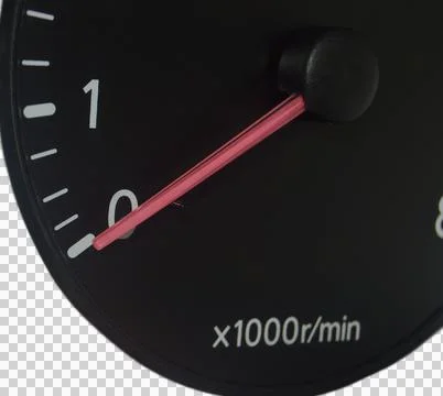 Analog engine speed display of an old car Stock Photos