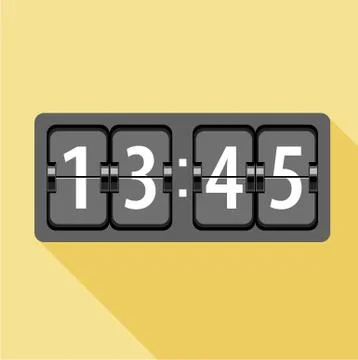 Analog flip clock icon, flat style Stockillustratie