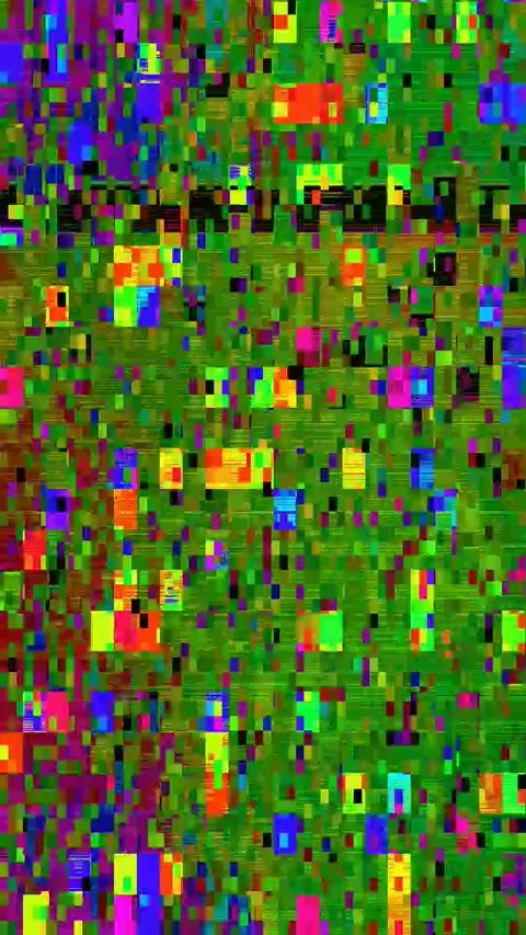 Analog Glitch 4K Vertical Loop — Bad TV Signal Distortion VJ Stock Footage 329832712