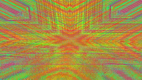 Analog Glitch Overlay 4K — Bad TV Signal Distortion Loop Stock Footage 329679233