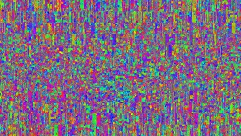 Analog Glitch Overlay 4K — Bad TV Signal Distortion Loop Stock Footage 329797904