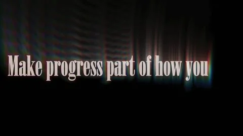 Analog Glitch Text Effect Make Progress Lifestyle Habit Concept Video Stock Footage 345522418