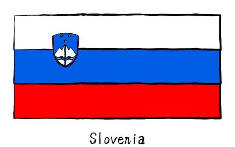 Analog hand-drawn world flag, Slovenia Illustrazione stock