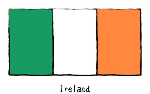 Analog hand-drawn world flag, Ireland Stock Illustration