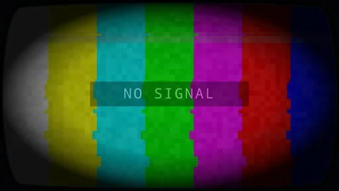Analog Horror CRT TV Screen No Signal with Creepy Glitch Subliminal Text Stock Footage 341659077
