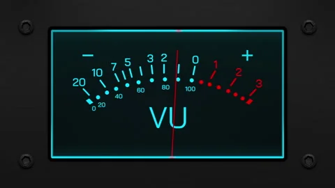 Analog Illuminated VU Meter With Needle Movement Stock Footage 251551876