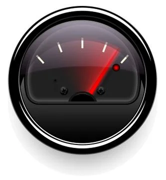Analog indicator with an arrow. The device is a level or pressure display. Dark Stock Illustration