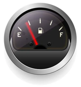 Analog indicator with an arrow. The device is a level or pressure display. Dark Stock Illustration
