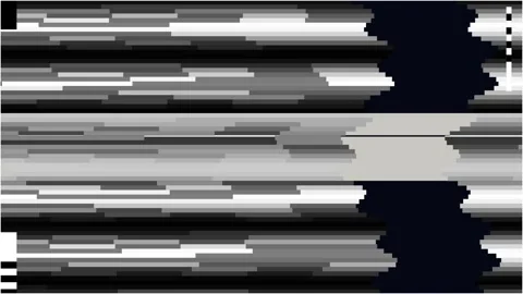 Analog intentional distortion featuring monochrome glitch patterns and digita Stock-Footage 345875465