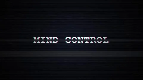 Analog intentional distortion. Mind control text with analog glitch Stock Footage 339039900