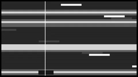 Analog intentional distortion with monochrome horizontal signal interference Stock Footage 345875496