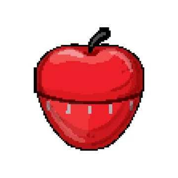 Analog kitchen timer clock pixel art vector illustration Illustrazione stock