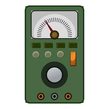 Analog measuring device with buttons and knobs showing current value on scale 스톡 일러스트