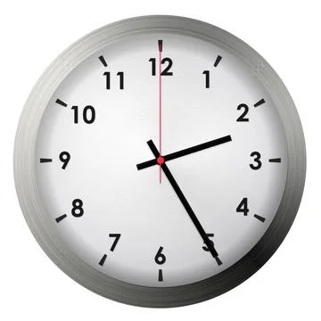 Analog metal wall clock Analog metal wall clock isolated on white backgrou... Stock Photos