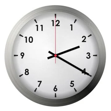 Analog metal wall clock Analog metal wall clock isolated on white backgrou... Stock Photos
