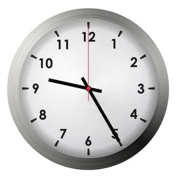 Analog metal wall clock Analog metal wall clock isolated on white backgrou... Stock Photos
