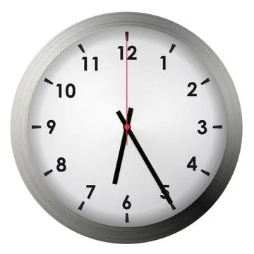 Analog metal wall clock Analog metal wall clock isolated on white backgrou... Stock Photos