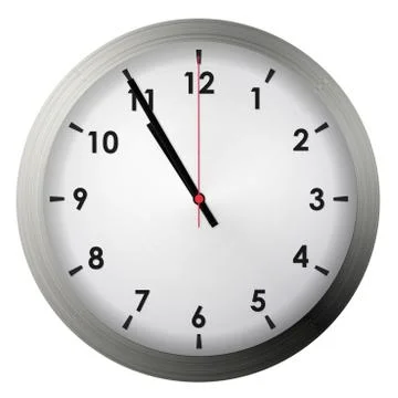 Analog metal wall clock Stock Illustration