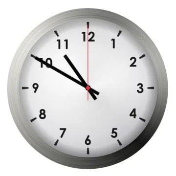 Analog metal wall clock Stock Illustration