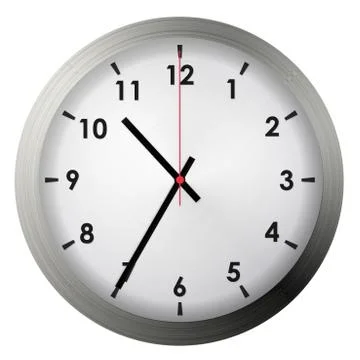 Analog metal wall clock Stock Illustration