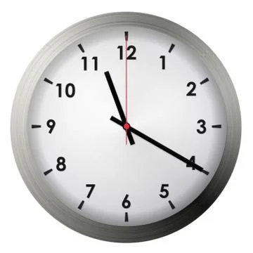 Analog metal wall clock Stock Illustration