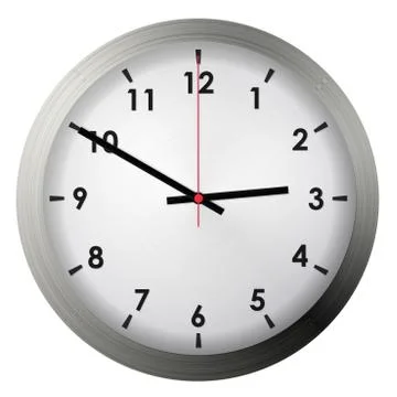 Analog metal wall clock Stock Illustration