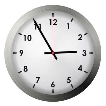 Analog metal wall clock Stock Illustration