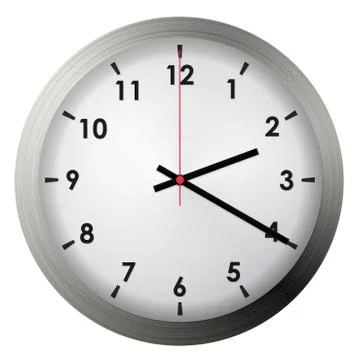 Analog metal wall clock Stock Illustration