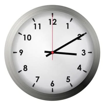 Analog metal wall clock Stock Illustration
