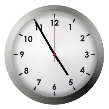 Analog metal wall clock Stock Illustration