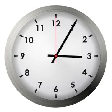 Analog metal wall clock Stock Illustration