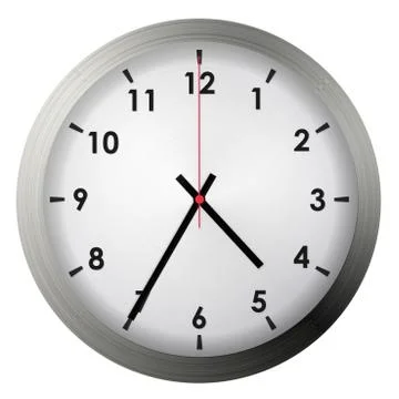 Analog metal wall clock Stock Illustration