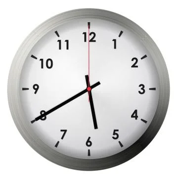Analog metal wall clock Stock Illustration