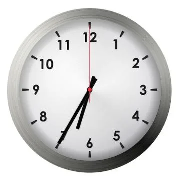 Analog metal wall clock Stock Illustration
