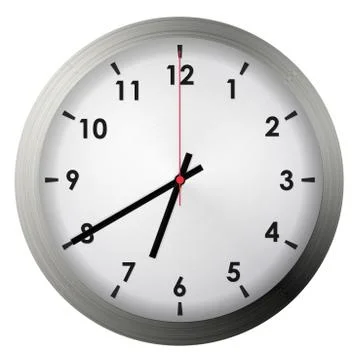 Analog metal wall clock Stock Illustration