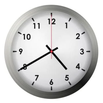 Analog metal wall clock Stock Illustration