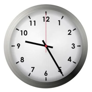 Analog metal wall clock Stock Illustration