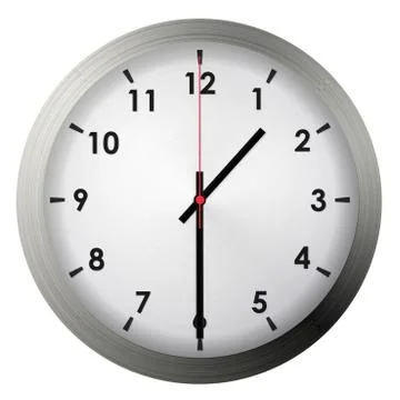 Analog metal wall clock Stock Illustration