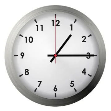 Analog metal wall clock Stock Illustration